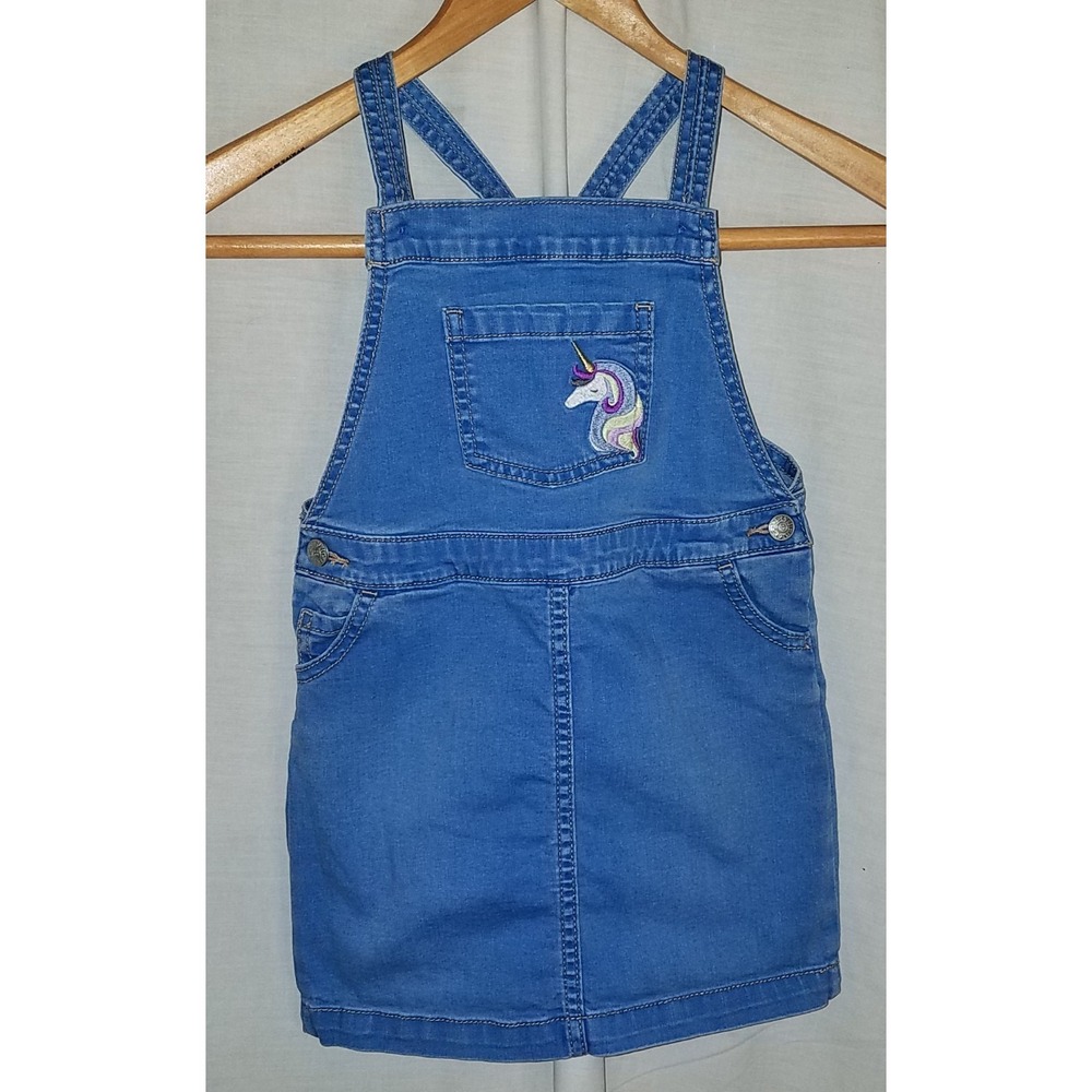 crazy 8 denium unicorn bib dress girls 4t